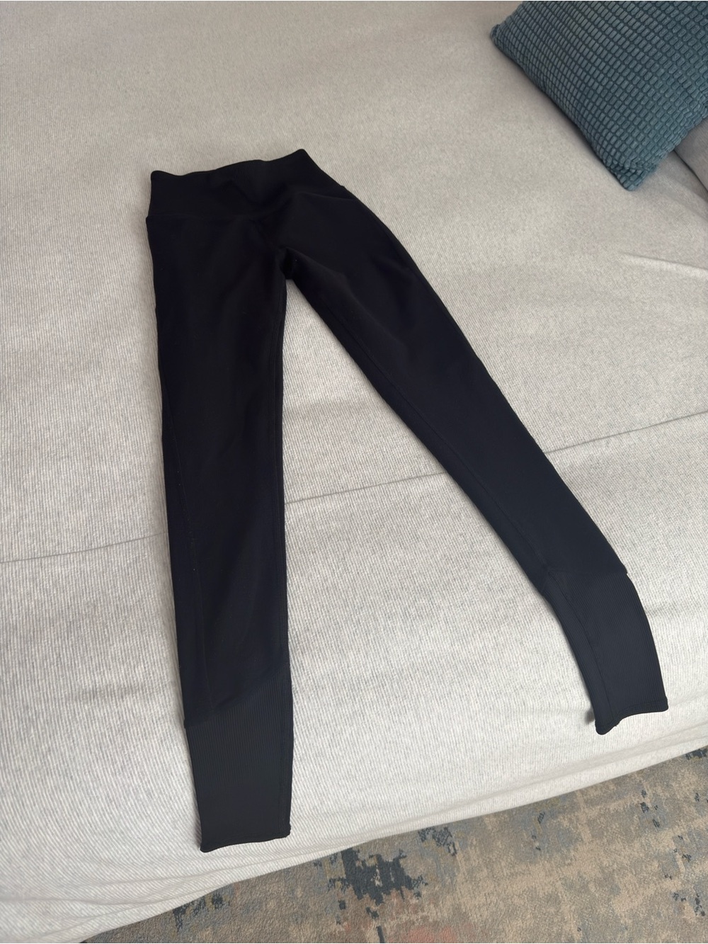ALO Yoga Black Ribbed High-Rise Leggings
